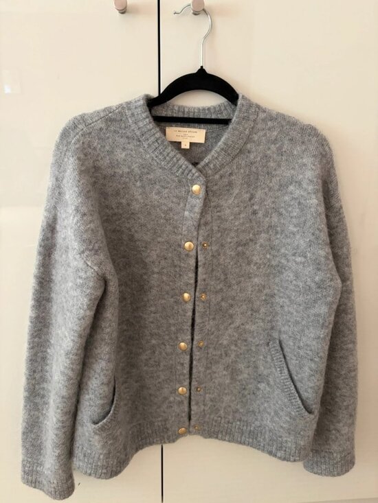 Sezane Sweaters - Sezane Grey Wool Blend Bomber Cardigan Women's Size S
